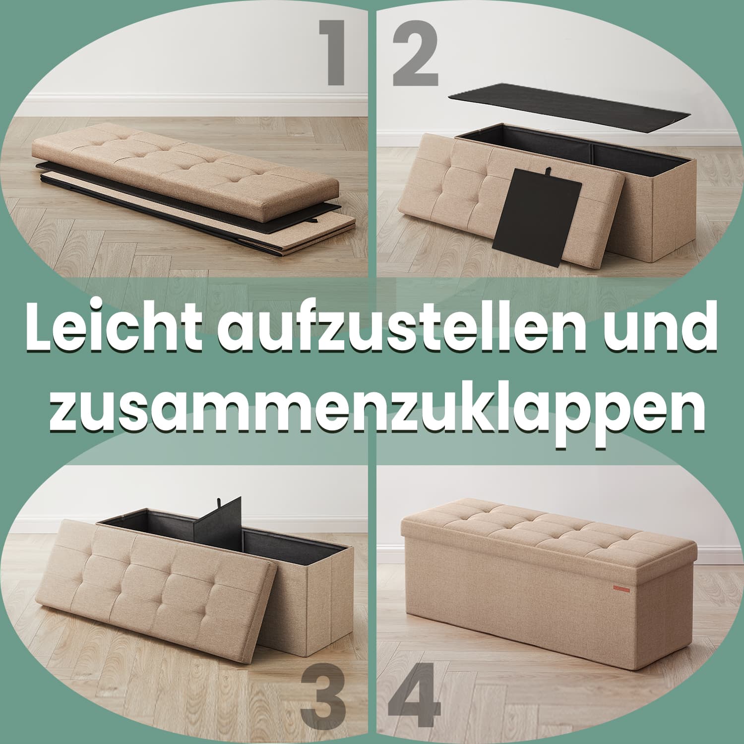 Bank met Opbergruimte – 38 x 110 x 38 cm – Zitkist – Groot Formaat (3)