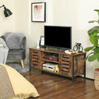 TV-meubel - Salontafel - Met 2 kasten en 2 planken - Donkerbruin