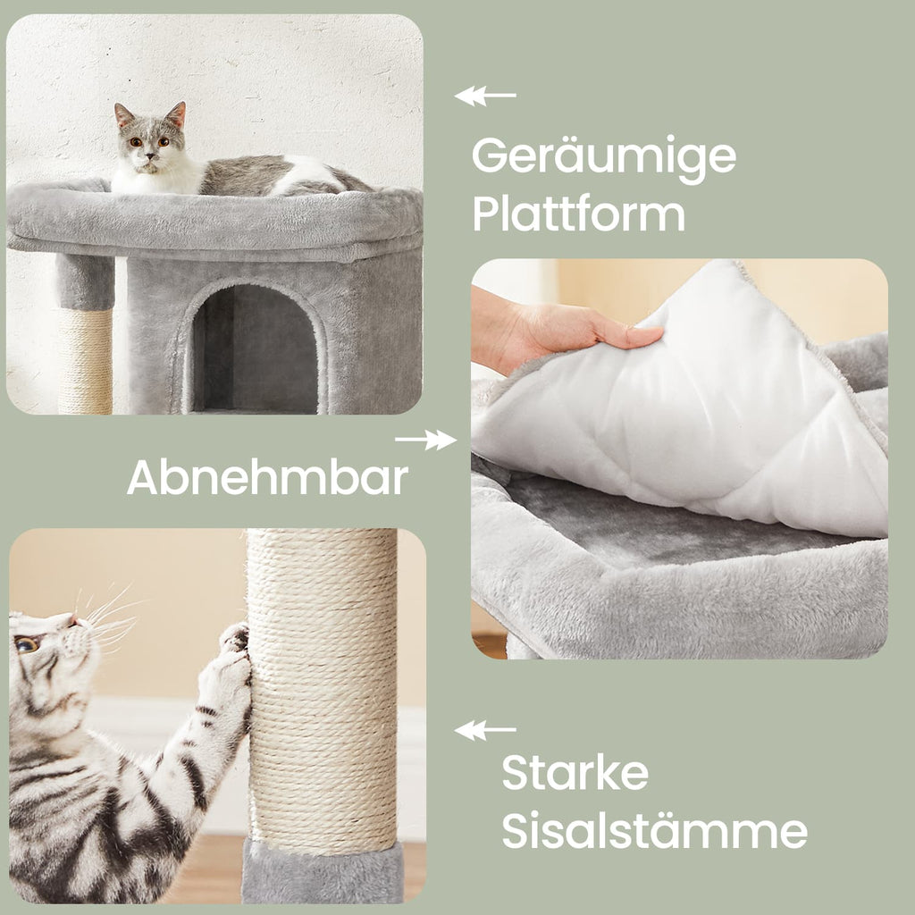 84 cm hoge krabpaal, krabpaal voor grote katten, groot uitkijkplatform