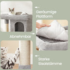 84 cm hoge krabpaal, krabpaal voor grote katten, groot uitkijkplatform