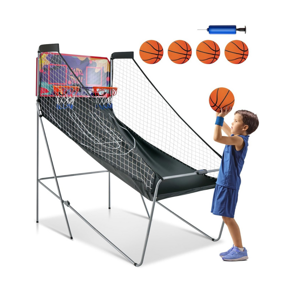 Basketballautomat – Fällbart Arcade spel med korgar – 2 – Svart