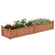 Blomlåda – Högbädd Trä Planteringslåda med Avdelare Dräneringshål och Vävnadsfolie Trädgårdsbädd Planteringsbädd – 227 x 59,5 x 40 cm – Brun