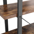 Boekenplank – Vrijstaand met 5 legplanken – Vintage bruin-zwart