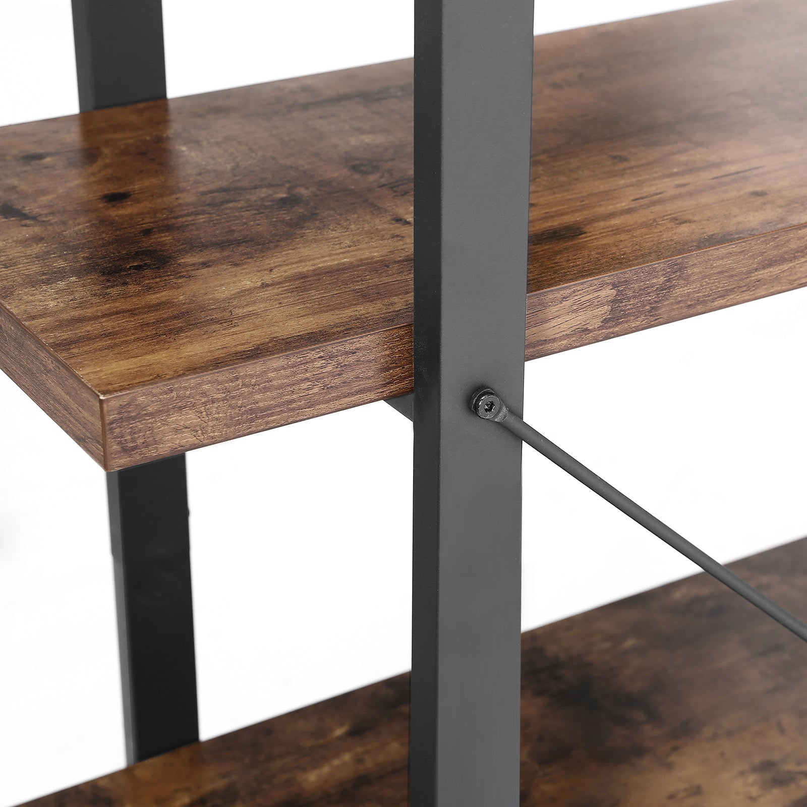 Boekenplank – Vrijstaand met 5 legplanken – Vintage bruin-zwart