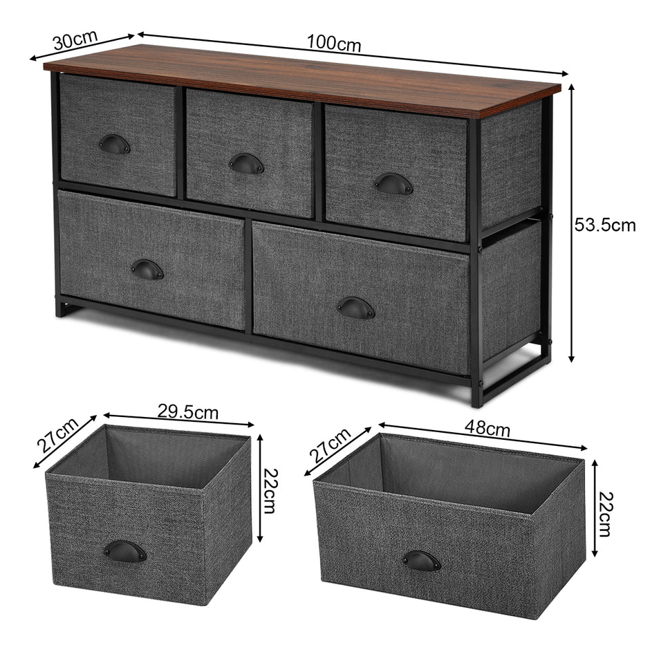Förvaringsenhet – med lådor Horisontell kubförvaringslåda – 5 100 x 30 x 53,5 cm – Grå