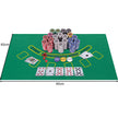 delade – Casino Poker Set med marker och spelkort tärningar dealer bordsduk – 500 – Silver