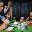 delade – Casino Poker Set med marker och spelkort tärningar dealer bordsduk – 500 – Silver
