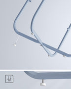 Ronde bijzettafel - Met stoffen mand - Metalen frame - Blauw