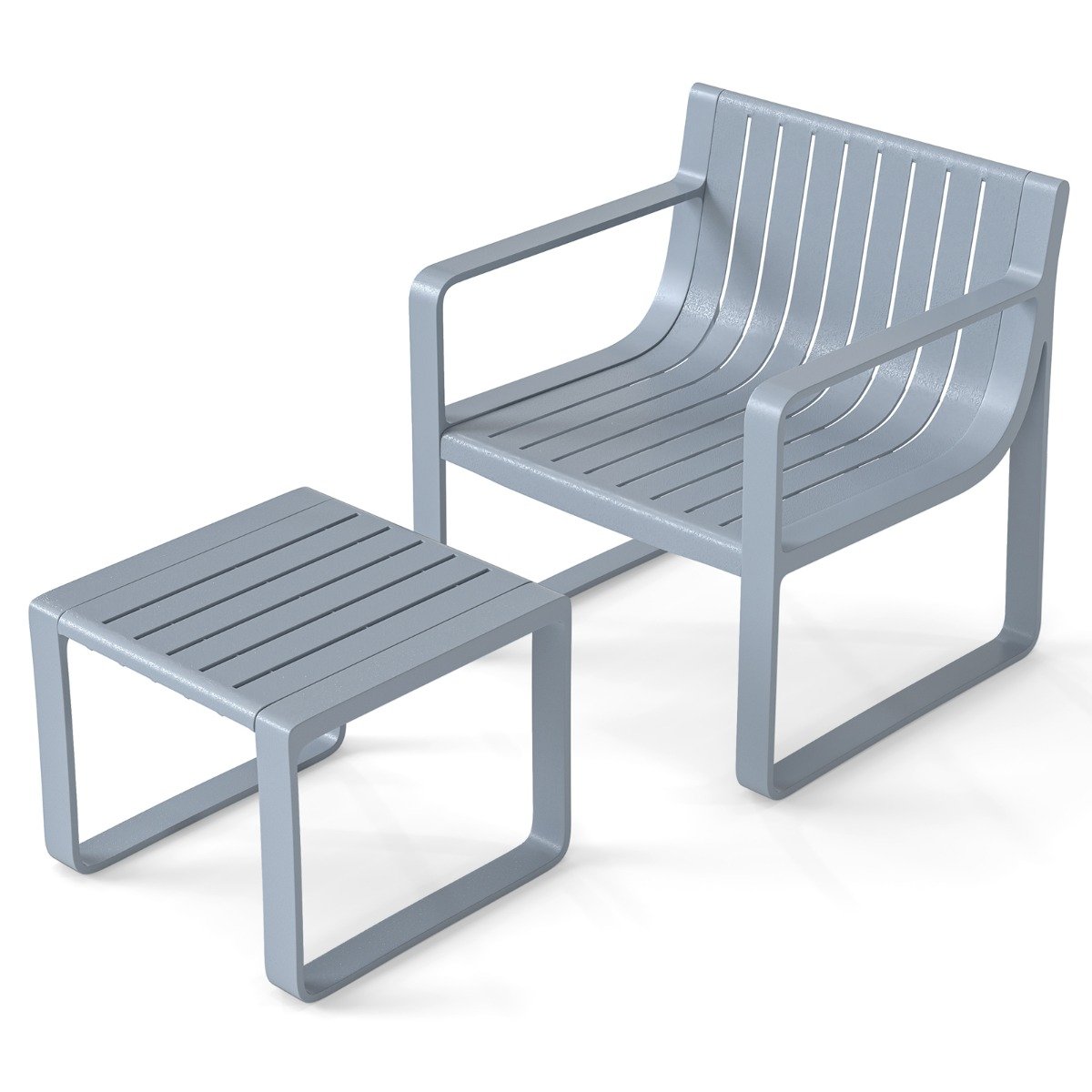 delat – trädgårdsmöbelset av PP Väderbeständigt balkongset med trädgårdsstolar och bord Balkongmöbler – 2 – Grå