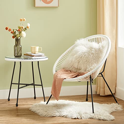 Tuinmeubelset – Ergonomisch design – 2 stoelen en tafel – Wit