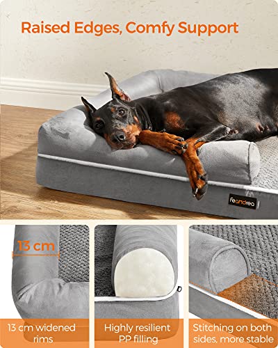 Hondenbed - Hondensofa - 120 x 85 x 25 cm - Afneembare en wasbare hoes - Grijs