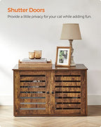 Kattenhuis – Met zij-ingang en deuren – Vintage bruin