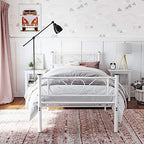 Eenpersoonsbedframe – Stalen constructie – Wit