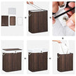 Wasmand – Bamboe wassorteerder met deksel en afneembare zak – Bruin