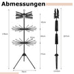 stegs – hopfällbar tvättställ fristående trebenstork med klipp och stänger – 3 178 cm 24 32 – Svart
