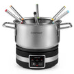 Elektriskt – fondue set 1200W med temperaturreglering och avtagbar rostfri stålgryta – Svart och silver