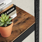 Opbergrekken – Set van 2 – 5 planken – Vintage bruin-zwart