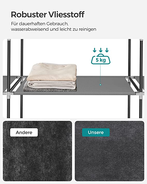 Kledingkast – Oprolbare deur – 2 hangvakken – Grijs