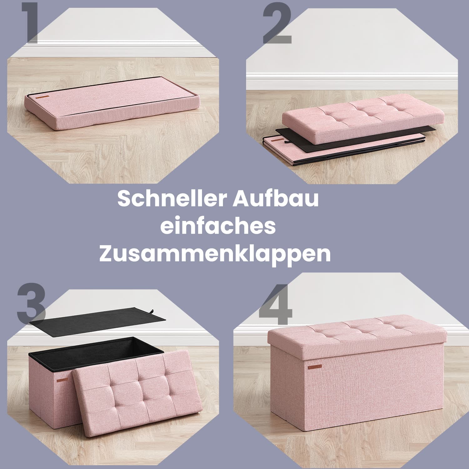 Bank met Opbergruimte – 38 x 76 x 38 cm – Zitkist – Bedbank