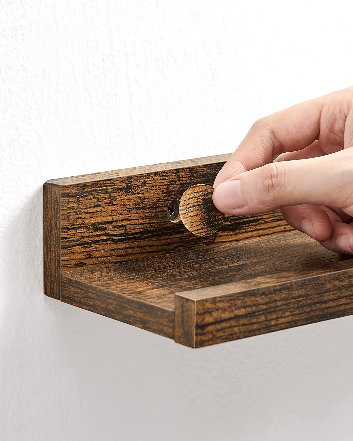 Wandplank Set van 3 – Zwevend en decoratief – Vintage bruin