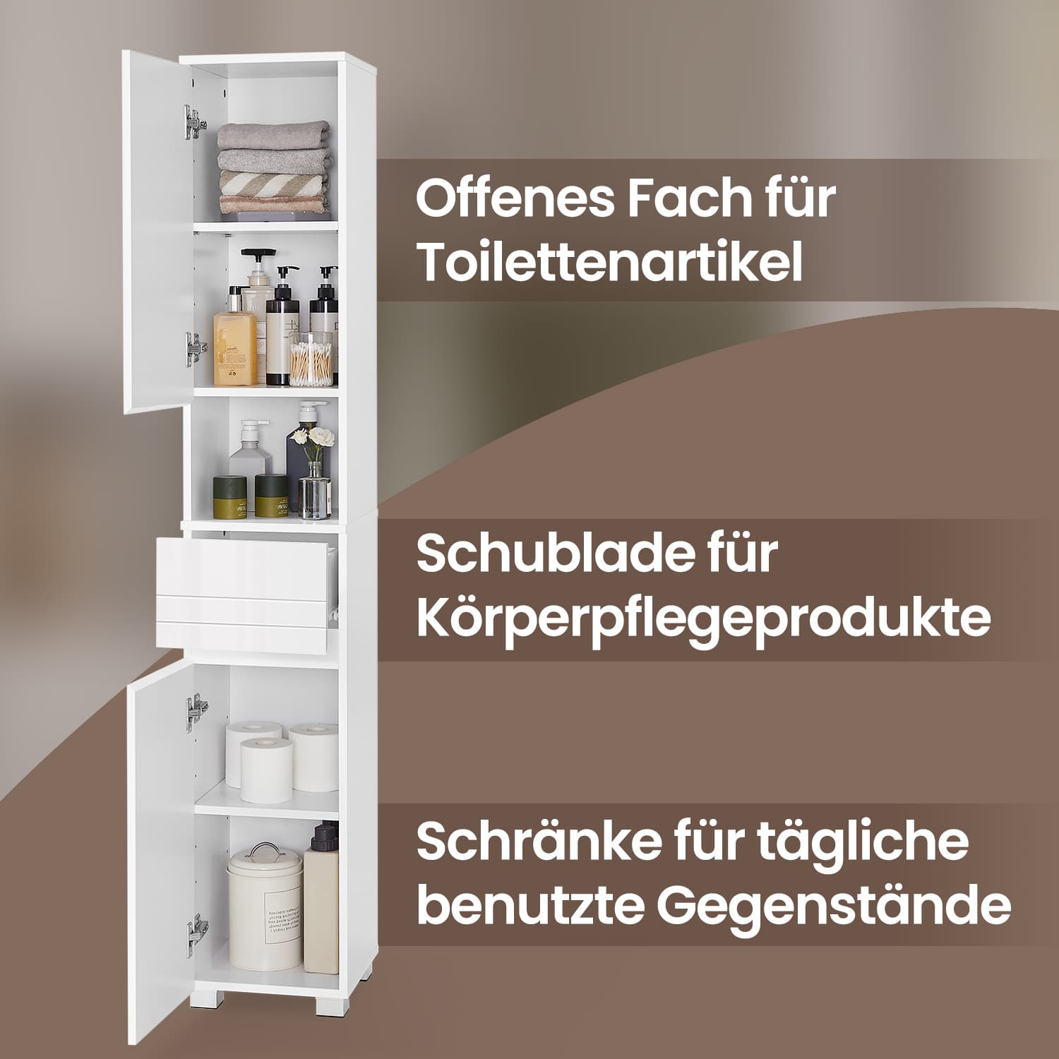 Badkamermeubel – Met één lade, compact en modern