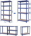 Opbergrekken – Set van 2 – 5 verstelbare planken – Blauw