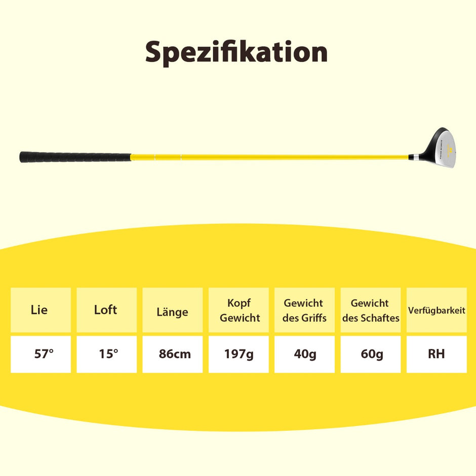 Golf – #3 Fairwayträ för barn med klubbaöverdrag tum grader fiberglass skaft – 34 15 – Gul