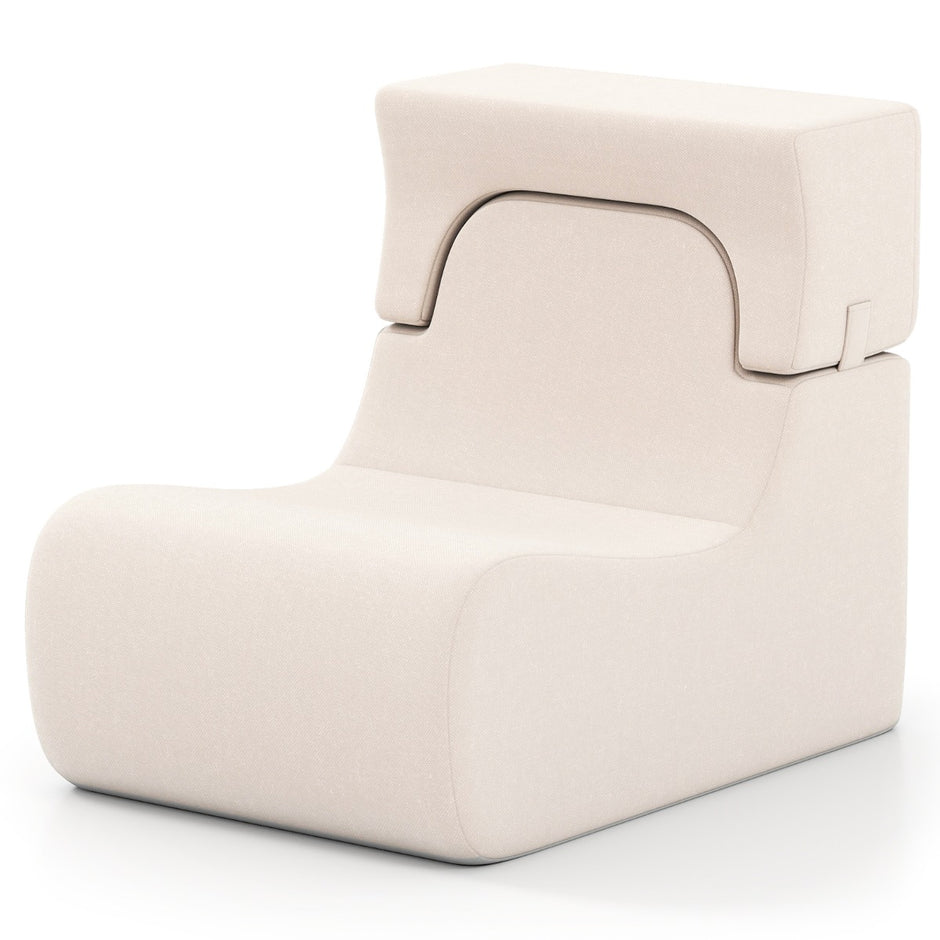 Golvfåtölj – för Vuxen Lazy Sofa med avtagbar Huvudstöd tvättbar Isfäll Överdrag – Beige