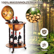 Rolling – Globus vinstativ bar på hjul för vin – 47 x 47 x 90 cm – Brun