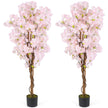 pack – konstträd med blommor konstväxt i kruka konstgjord körsbärsblomsträd – 2 150 cm – Rosa