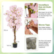 pack – konstträd med blommor konstväxt i kruka konstgjord körsbärsblomsträd – 2 150 cm – Rosa