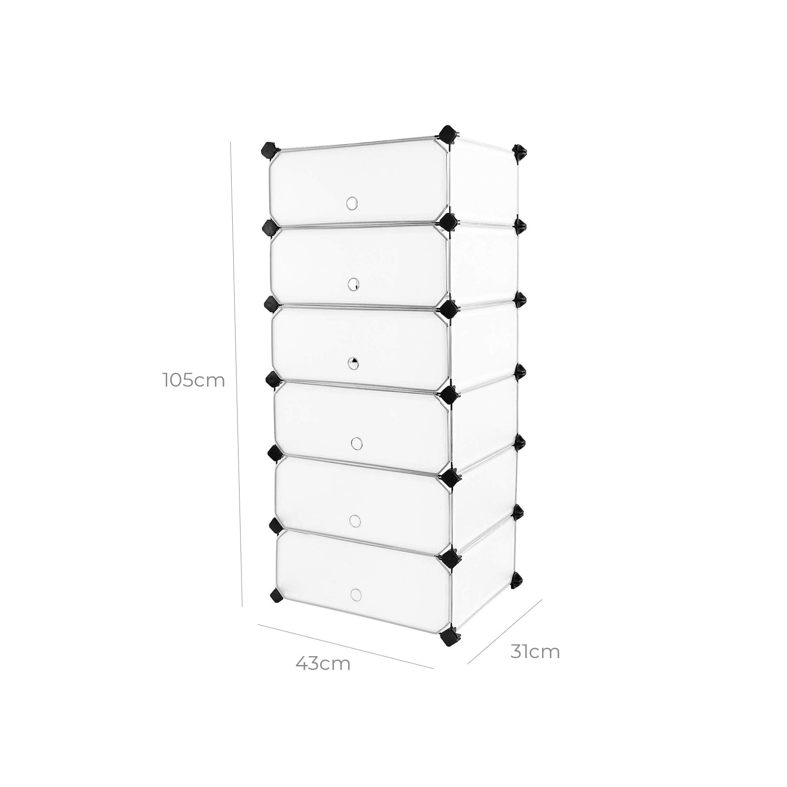Schoenenrek – Ruimtebesparend – Kunststof – Semi-transparant wit