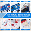 6‑i‑1 – spelbord för barn och vuxna, multifunktionsbord med basket, biljard airhockey