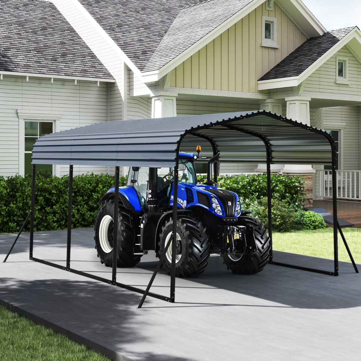 Carport – Tältgarage Vattentätt Bilskydd Lagringstält Partytält – 440 x 300 cm – Svart