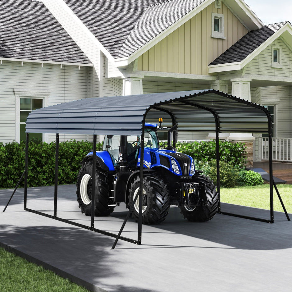 Carport – Tältgarage Vattentätt Bilskydd Lagringstält Partytält – 440 x 300 cm – Svart