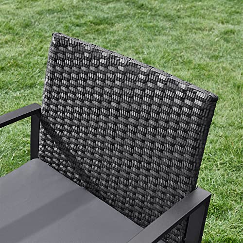 Balkonmeubel - Loungeset - 2 stoelen en tafel - Zwart