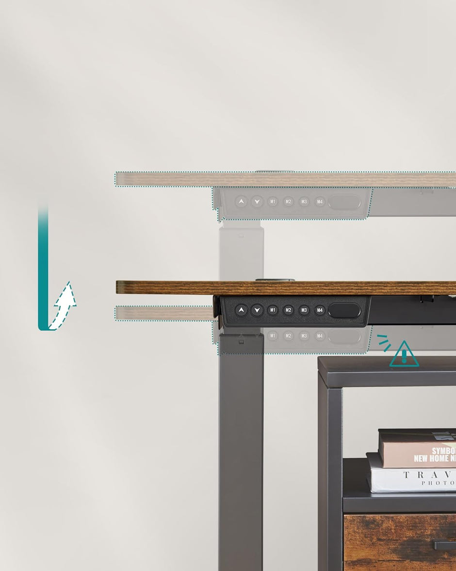 Elektrisch Bureau – In hoogte verstelbaar – Bruin