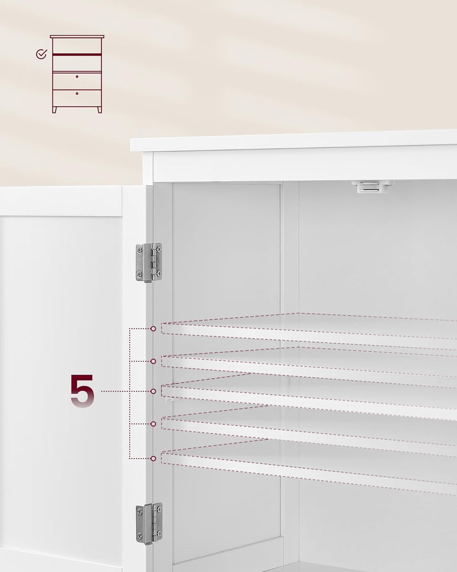 Badkamerkast – Verstelbare plank – 2 Lades – Wit