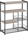 Keukenrek – 4 niveaus – Metalen frame – Lichtwalnootbruin-wit