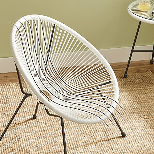 Tuinmeubelset – Ergonomisch design – 2 stoelen en tafel – Wit