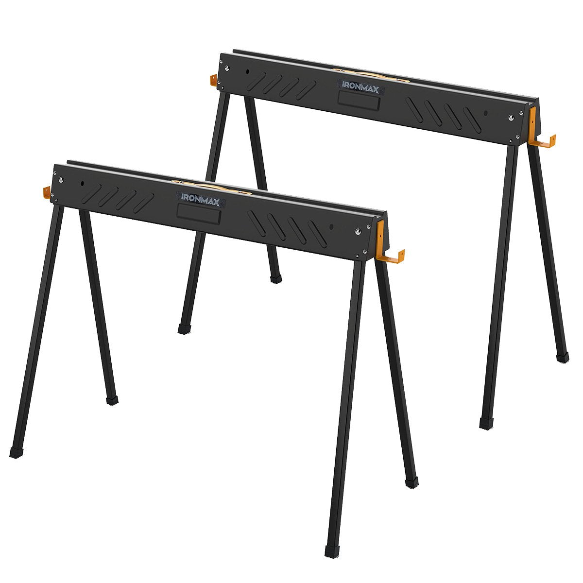 Arbetsbock – pack upp till belastningskapacitet Fällbara bockar Sågbock med stödstänger – 2 500 kg 2 x 4 94 x 47 x 74 cm – Svart