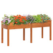 Utomhus – högbädd med ben trä planteringslåda avskiljare – 185 x 58 x 77 cm – Gul