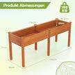 Utomhus – högbädd med ben trä planteringslåda avskiljare – 185 x 58 x 77 cm – Gul