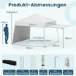 Pop – up Paviljong med omvandlingsbara sidoväggar till markis – 2 430 x 280 cm – Vit