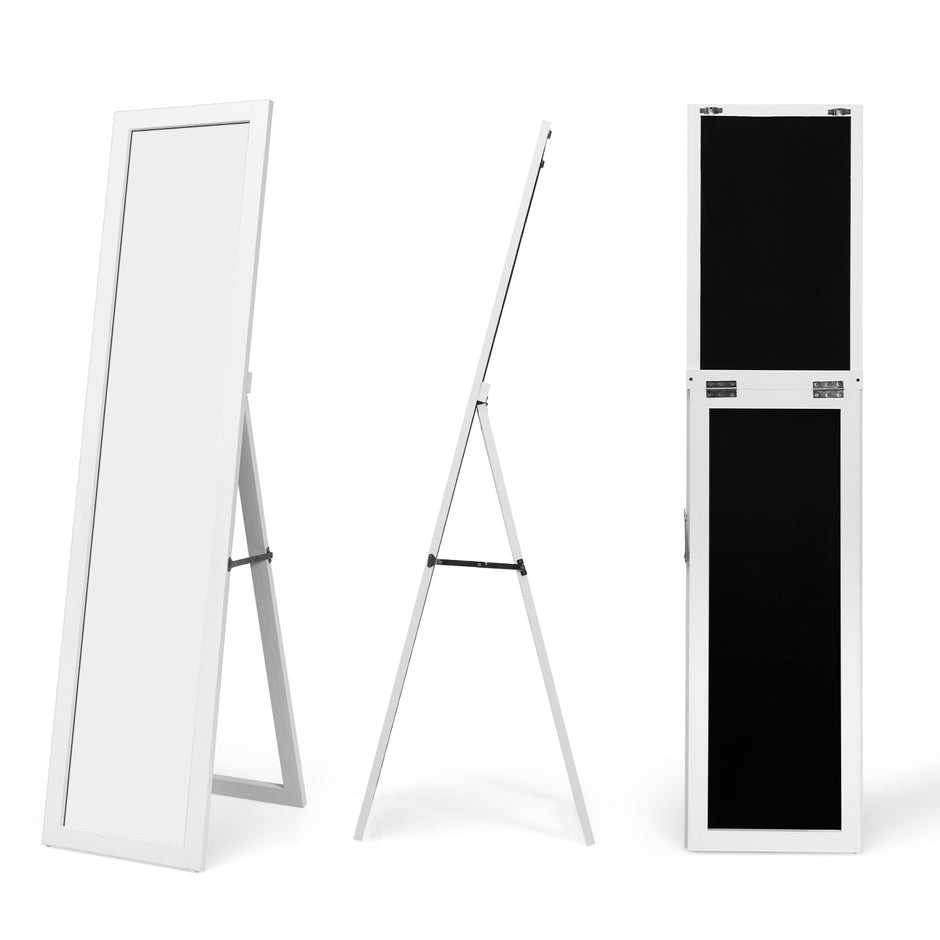 i – fullängdsspegel Hellängdsspegel med träram – 2 1 37 x 155 cm – Vit