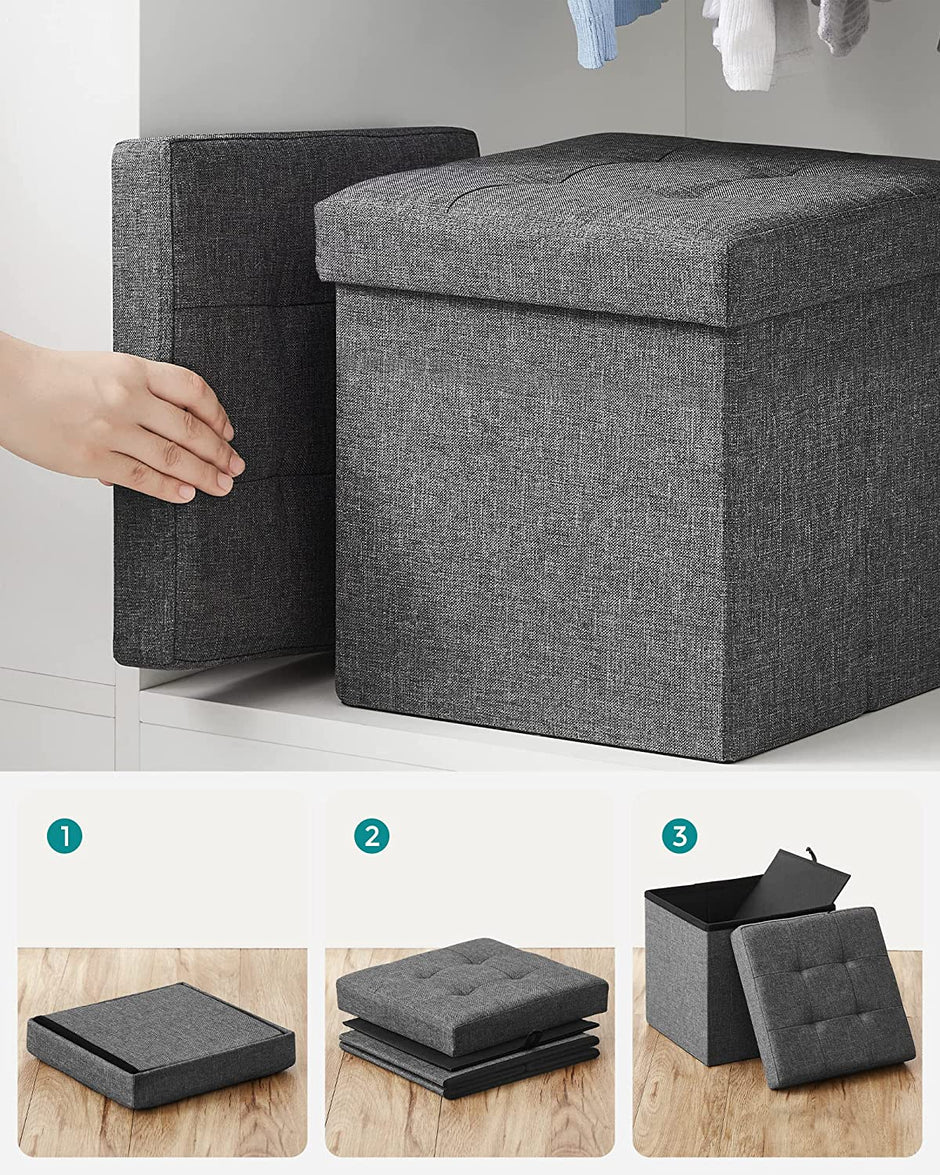 Zitkruk met opbergruimte – Ruimtebesparend – Donkergrijs