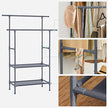 Kledingrek – 2 kledingstangen en 2 planken – Wit