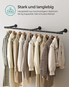 Kledingstang – wandgarderobe – staal – zwart