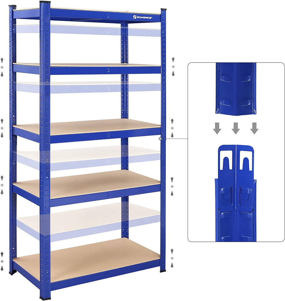 Stellingkast – 160 x 80 x 40 cm – voor 130 kg per plank – staal met poedercoating – set van 2