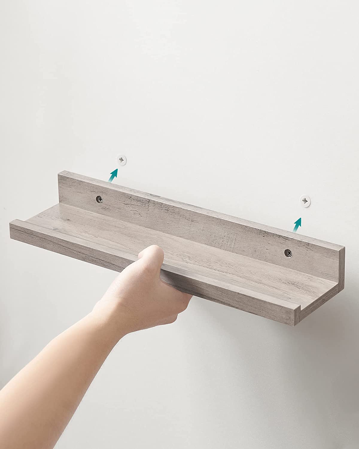 Wandplank Set van 3 – Zwevend en decoratief – Grijs